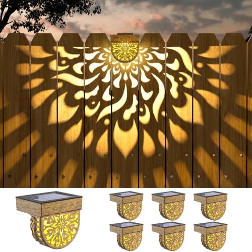 Solar Fence Lights 6 Pack Solar Deck Step Wall Lights Outdoor Waterproof LED by EKQ