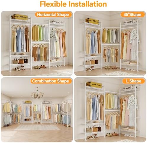Higeego W3 Wall Mounted Clothes Rack, Industrial Pipe Clothing Rack - Image 6