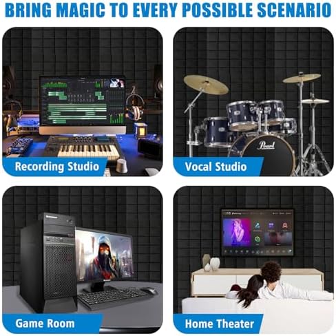 2 PCS Acoustic Panels, High Density Fire Resistant & Noise Absorbing - Image 3