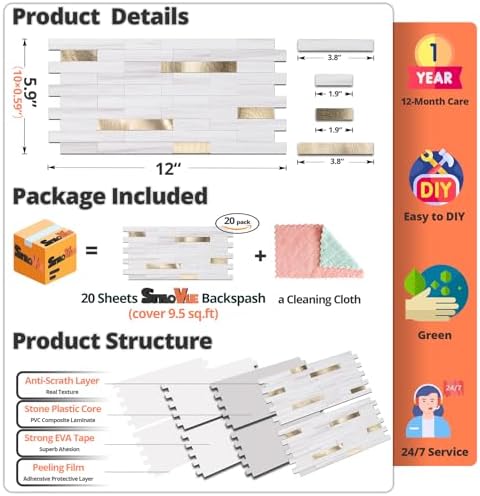 StyloVue 20 Sheets Peel and Stick Backsplash - Image 5