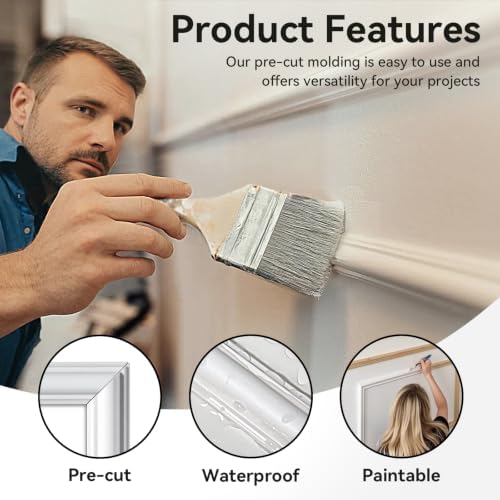 Upick Peel and Stick Wainscoting Pre-Cut Wall Molding Kit - Image 3