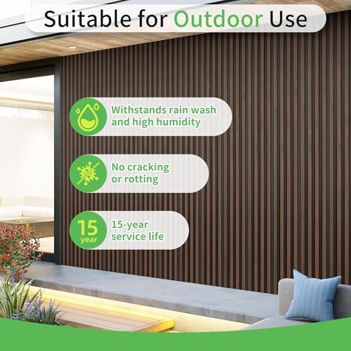 Art3d 8-Pack 96" x 6" WPC Wall Panels, 3D Wood Fluted Acoustic Accent Wall - Image 5