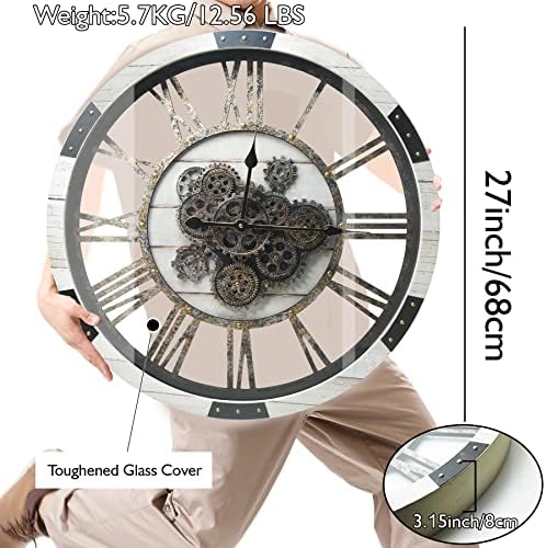 27" Large Real Moving Gears Wall Clock - Image 5