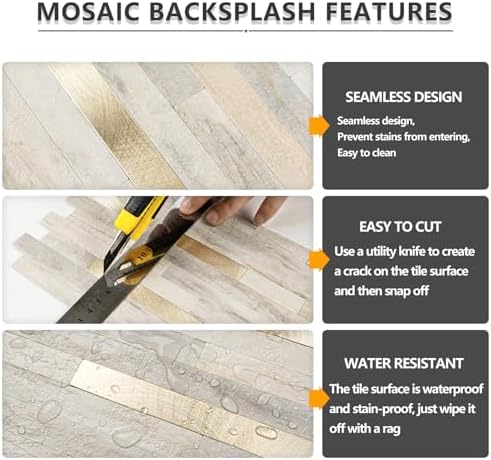 STICKGOO 20 Sheets Peel and Stick Backsplash Tile, Stick on Backsplash - Image 4