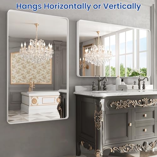 WEER White Bathroom Vanity Mirror 50x30 Inch - Image 5