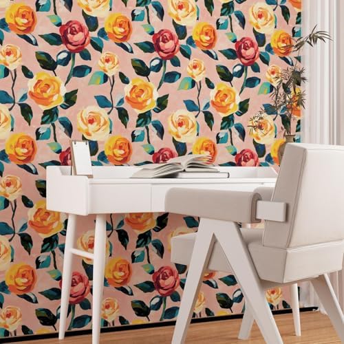 Laatse Watercolor Boho Floral Peel and Stick Wallpaper 17.5" x393" - Image 7