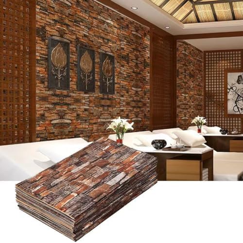 Queenbox 27.6x393.7 in Faux Brick Peel and Stick Foam Soft Waterproof Wall Panel - Image 3