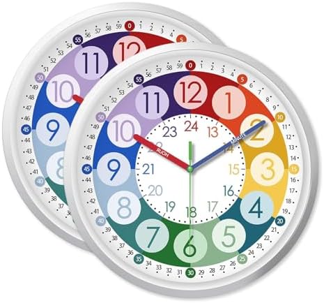 XFM 2 Pieces Colorful Learning Clock - Image 6