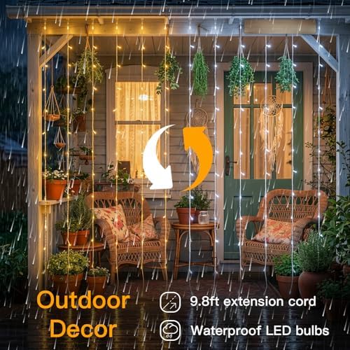 suddus Color Changing Curtain Lights, 200 Led Hanging Lights Outdoor, Fairy - Image 6