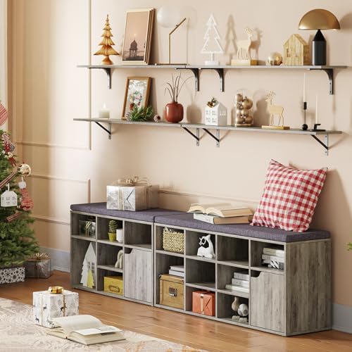 DINZI LVJ Long Wall Shelves, 55.1Inch Wooden Floating Shelves - Image 2