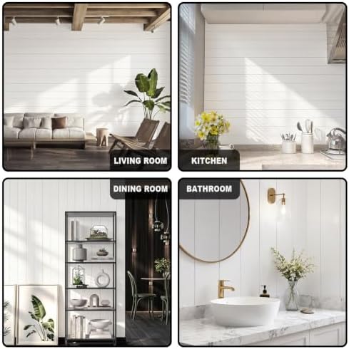 Geelin White Shiplap Peel and Stick Wallpaper - Image 6