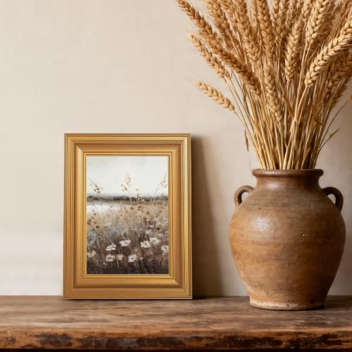 EJPFOGV Vintage Wildflower Meadow Landscape Framed Canvas Wall Art 8x10 in - Image 4