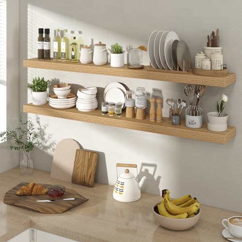 Acovy 48 Inch Floating Shelves for Wall 2 Pack, Wall Mounted Floating Shelf - Image 2