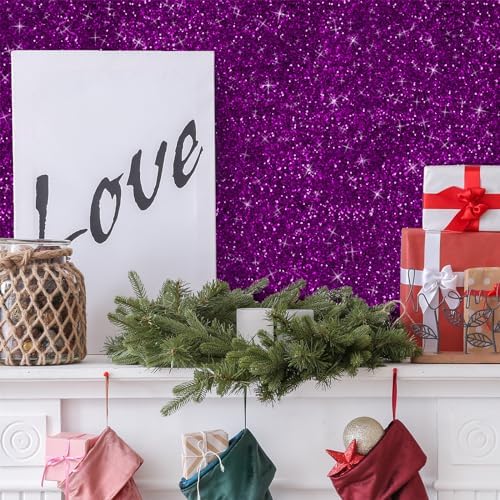 CRE8TIVE 8"x354" Purple Glitter Wallpaper Border Peel and Stick Wall Border - Image 2
