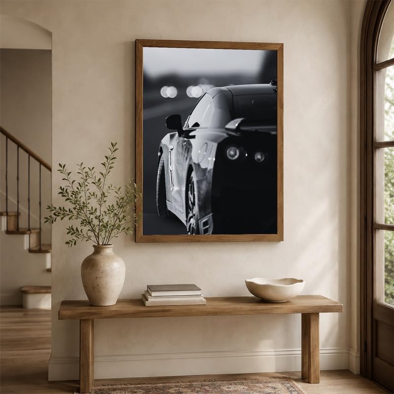 InkFlow Posters Brown & White Automotive Canvas Poster - Image 6