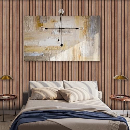 Wood Slat Panel Peel and Stick Wallpaper Brown Wooden Contact Paper - Image 5