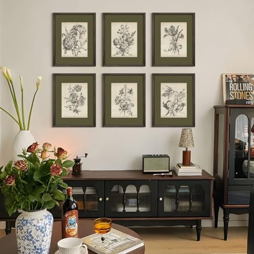 Vintage Floral Wall Art Sketch Flower Prints Antique Botanical Canvas Wall Art - Image 3