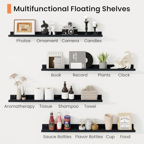 Picture Ledge Shelf, 32 inch Floating Shelves Set of 2 - Image 6