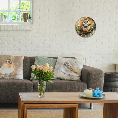peacoblue Owl Wall Clocks Battery Operated - Image 3