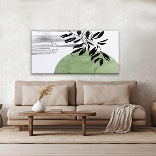 TAIJXAGSG Abstract Boho Green Wall Art Modern Canvas Art Wall Decor Artwork - Image 2