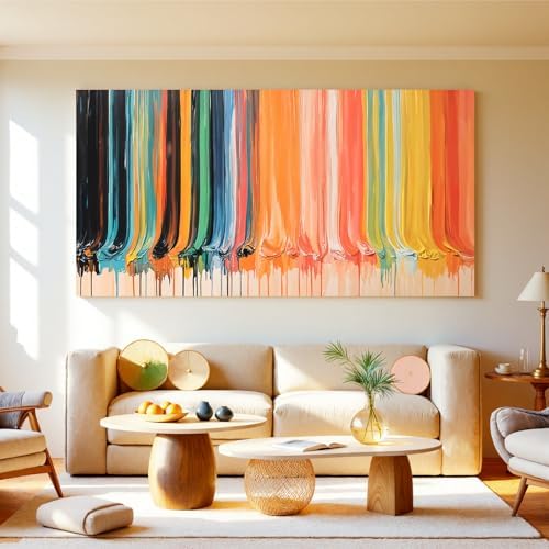 Large Abstract Wall Art Prints Colorful Vertical Stripes Print 29"×58" - Image 2