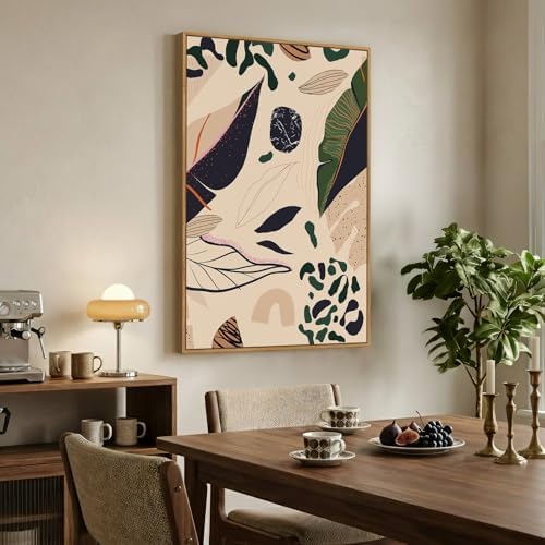 Framed Boho Abstract Tropical Botanical Wall Art - Image 2