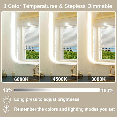 28"x36" Silver LED Bathroom Mirror - Image 2