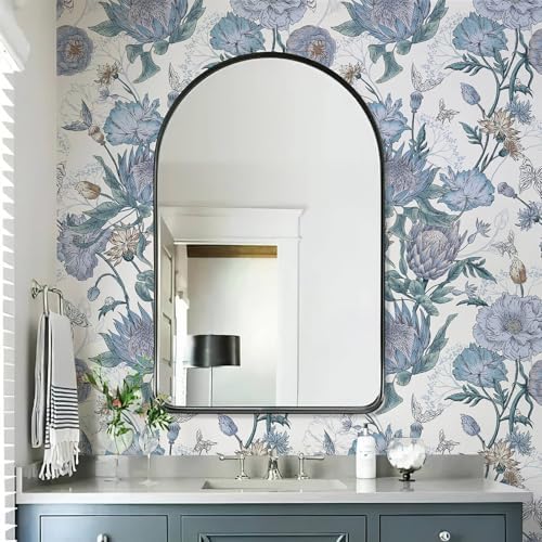 Floral Wallpaper Peel and Stick Floral Contact Paper Blue and Purple - Image 4