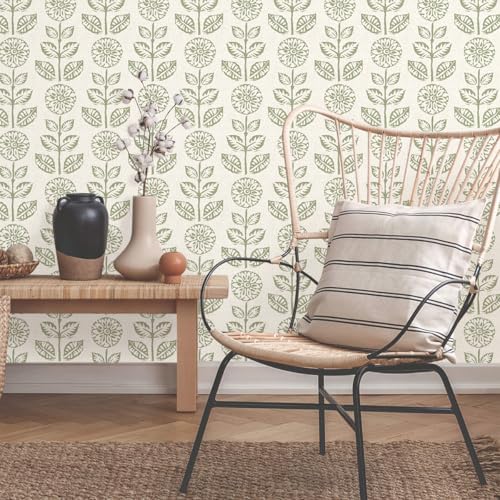 Wudnaye Floral Wallpaper Peel and Stick Boho Contact Paper 17.7in×196.8in - Image 4