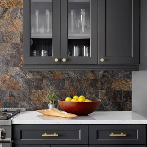 AULIGET 6" x 12" Peel and Stick Backsplash Wall Tiles, PVC Faux Stone Stick on - Image 3