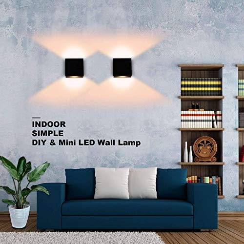 Lightess Small LED Wall Sconce Dimmable Up-Down Black Metal 10W Warm White - Image 5
