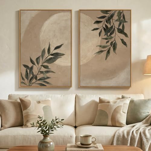 Large Framed Vintage Moon Botanical Wall Art by Cuspin
