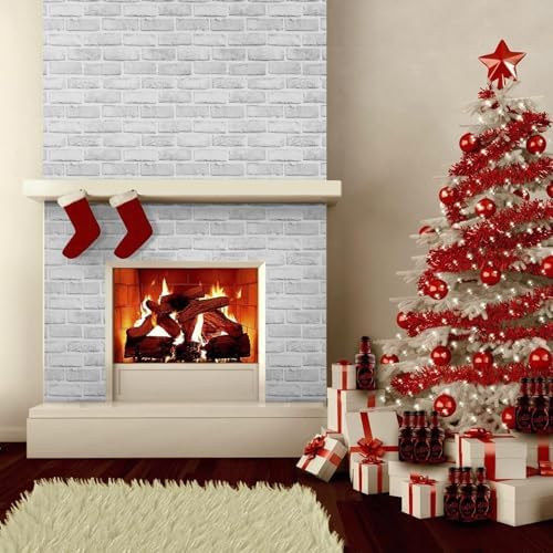 White Brick Wallpaper Peel and Stick 17.5''x 393.7'' Faux Stone Wall Paper - Image 7