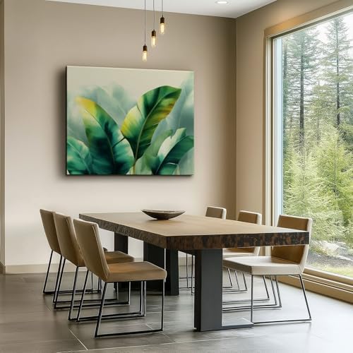 Canvas Wall Art Surreal Watercolor Banana Leaf Canvas Pictures - Image 2