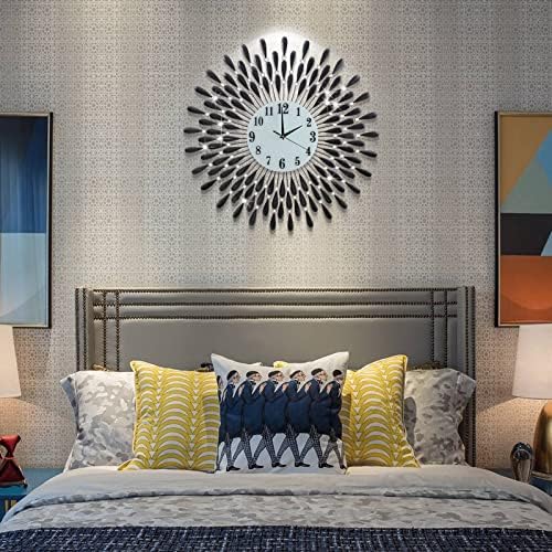 Large Wall Clock Non-Ticking Silent Modern Metal Big Clocks Decorative Wall - Image 3