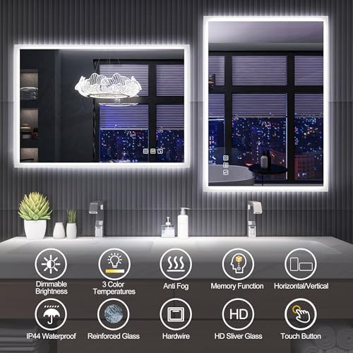 SBAGNO 24''x32'' LED Bathroom Mirror - Image 4