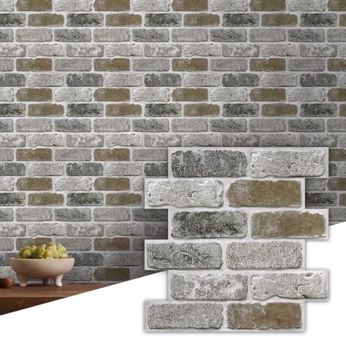Commomy Faux Brick Peel and Stick Wall Panels 10 pcs 11.8" x 11.8" by CommomyDecor