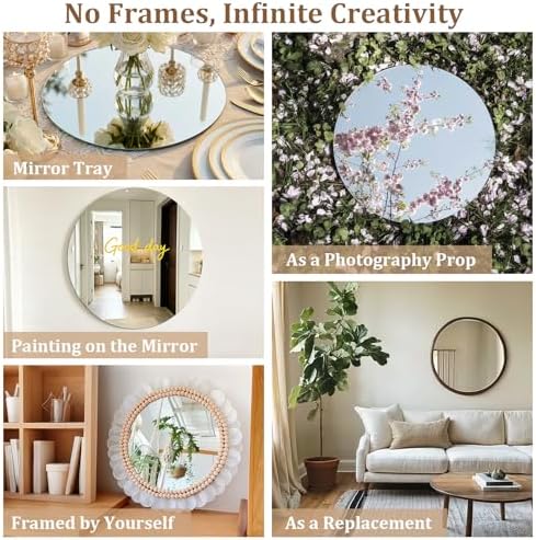10 inch Frameless Glass Round Mirror - Image 4