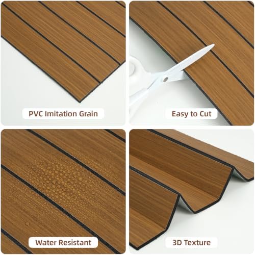 WADILE Peel and Stick Wood Slat Wall Panels 12x12in PVC 30 Pack - Image 5