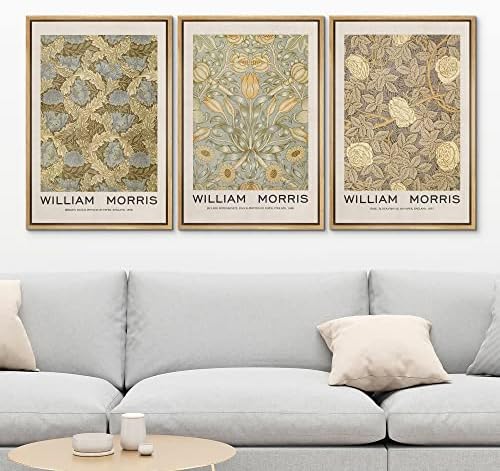 MUDECOR Framed Canvas Print Wall Art Set William Morris Floral Tapestry Pattern - Image 2