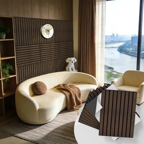 WADILE 16 Pack Self Adhesive Acoustic Wall Panels in Wood Look 11.8"x15.7" by WADILE
