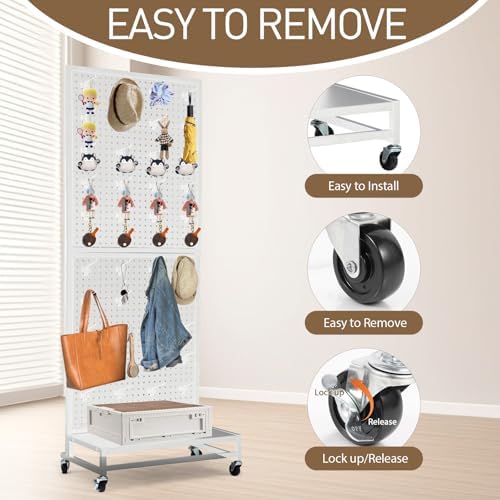 Eastern Tree Metal Pegboard Display Stand 2'x 5'with Base Plate, Pegboard - Image 2