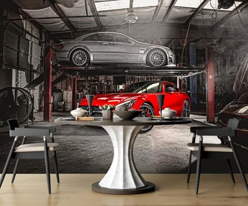 Car Theme Wallpaper Mural Peel and Stick 82"x57" by TUNDJ