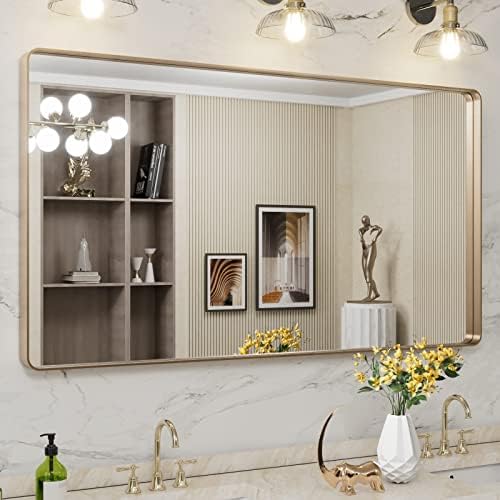 LOAAO 55"X30" Gold Bathroom Mirror by LOAAO