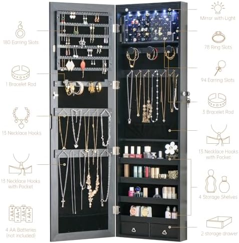 8 LED Lights Jewelry Armoire - Image 5