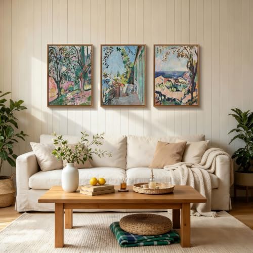 WENGTIAO 3pcs Framed Matisse St. Tropez Landscape Canvas Wall Art - Image 5