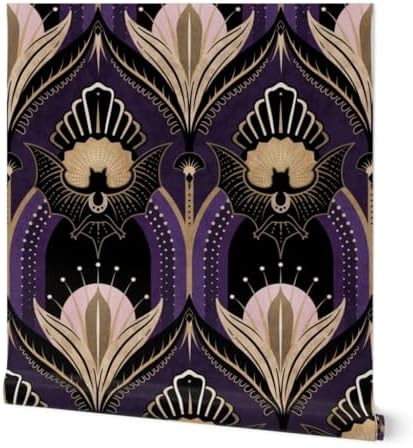 Spoonflower Art Deco Bats Peel and Stick Wallpaper by Spoonflower