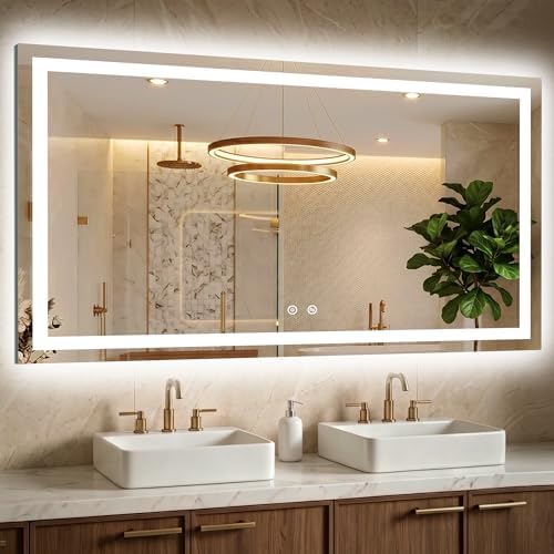 30x55 LED Bathroom Mirror with Lights, Lighted Vanity Mirror by TRAHOME