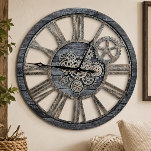 HOIBAI Wall Clock, 20 Inch, Midnight Grey - Image 4