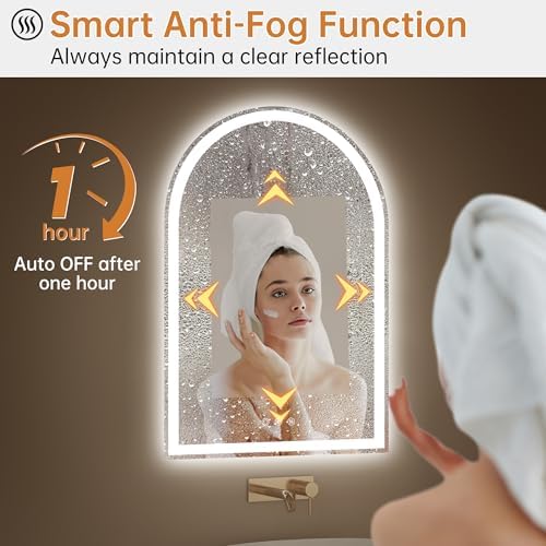 Arched LED Lighted Bathroom Mirror - Image 2